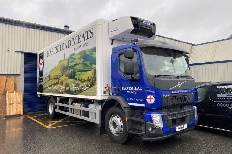 Hartshead Meats branded truck parked in a loading bay