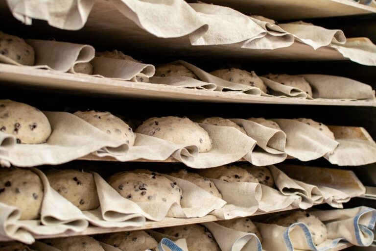 The Bread Factory Bakery, rack of loaves