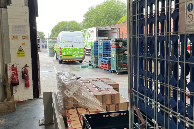 FareShare GM Warehouse with van parked in yard