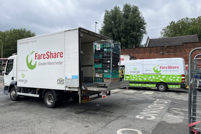 Vans and yarn at FareShare Greater Manchester