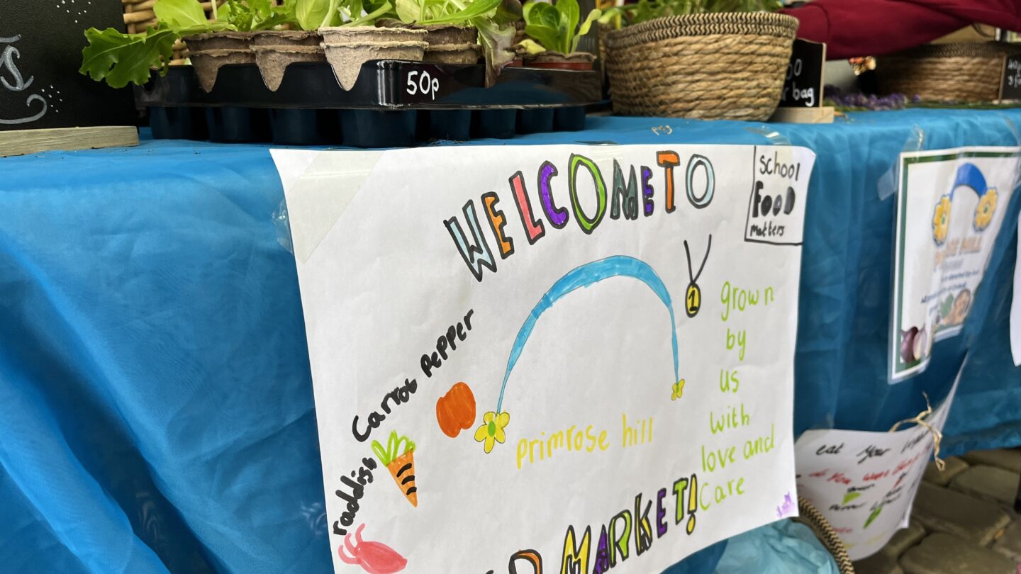 Young Marketeers market stall sign