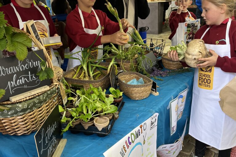 Young Marketeers, Primrose Hill Primary school stall with kids selling