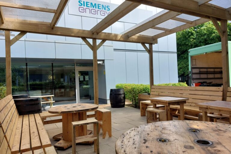 Photo of Siemens Energy outdoor wellbeing space created by Touch Wood