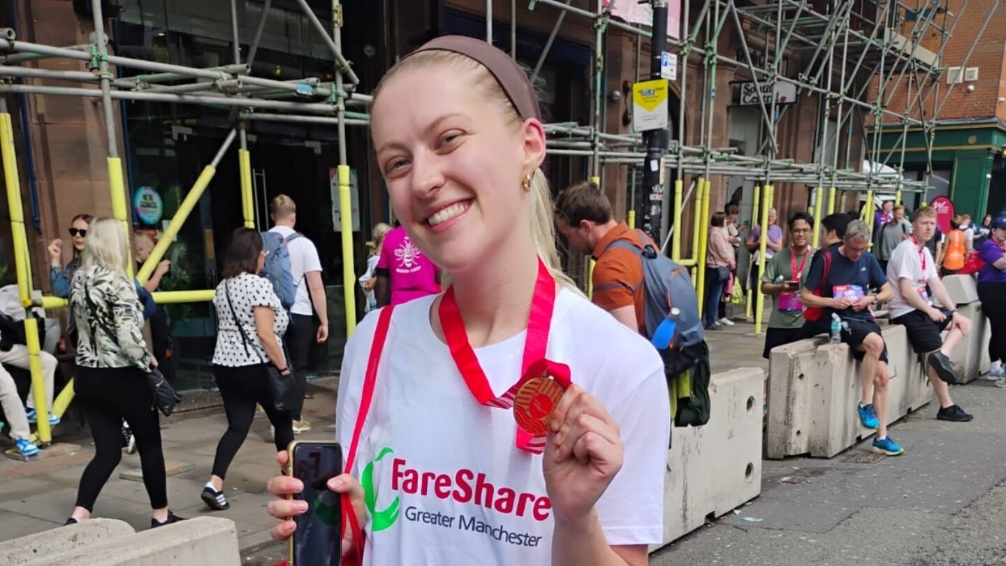 Isobel after the Great Manchester 10k Run